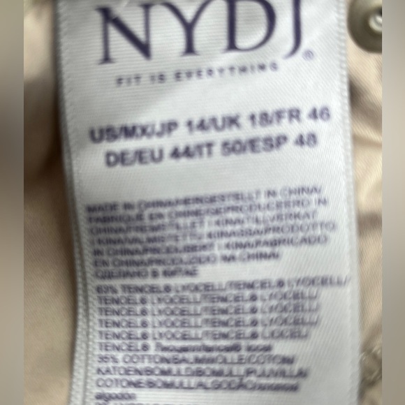 NYDJ Sheri Slim in Feather- Size 14 NWT - Picture 9 of 13